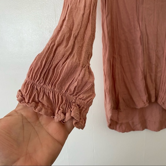 Free People Dusty Rose Peasant Top - Picture 6 of 11